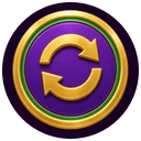Gold coin with circular reload arrows