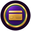 Gold coin with a bank card